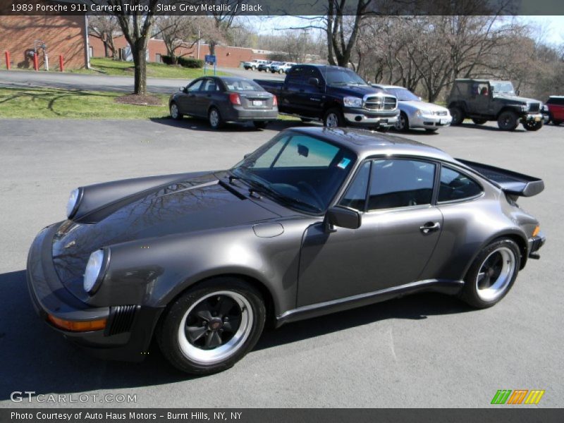 Slate Grey Metallic / Black 1989 Porsche 911 Carrera Turbo