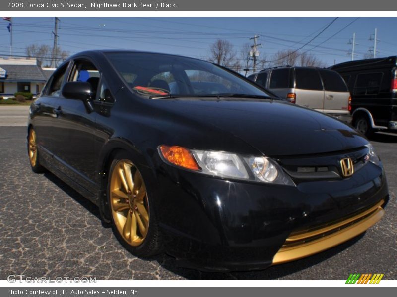Nighthawk Black Pearl / Black 2008 Honda Civic Si Sedan