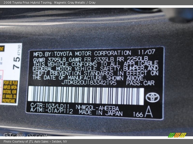 Magnetic Gray Metallic / Gray 2008 Toyota Prius Hybrid Touring