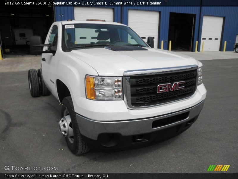 Summit White / Dark Titanium 2012 GMC Sierra 3500HD Regular Cab 4x4 Dually Chassis