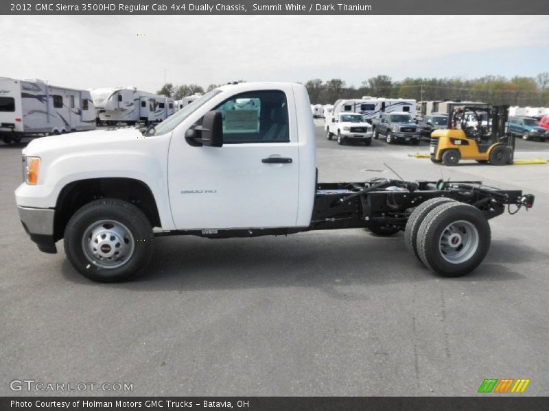 Summit White / Dark Titanium 2012 GMC Sierra 3500HD Regular Cab 4x4 Dually Chassis