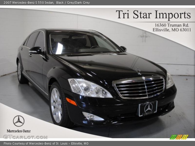 Black / Grey/Dark Grey 2007 Mercedes-Benz S 550 Sedan