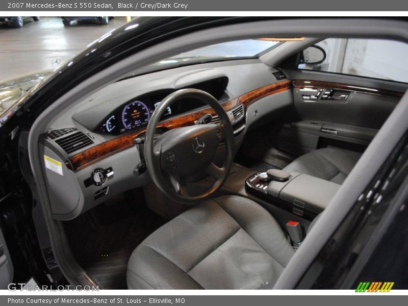 Black / Grey/Dark Grey 2007 Mercedes-Benz S 550 Sedan