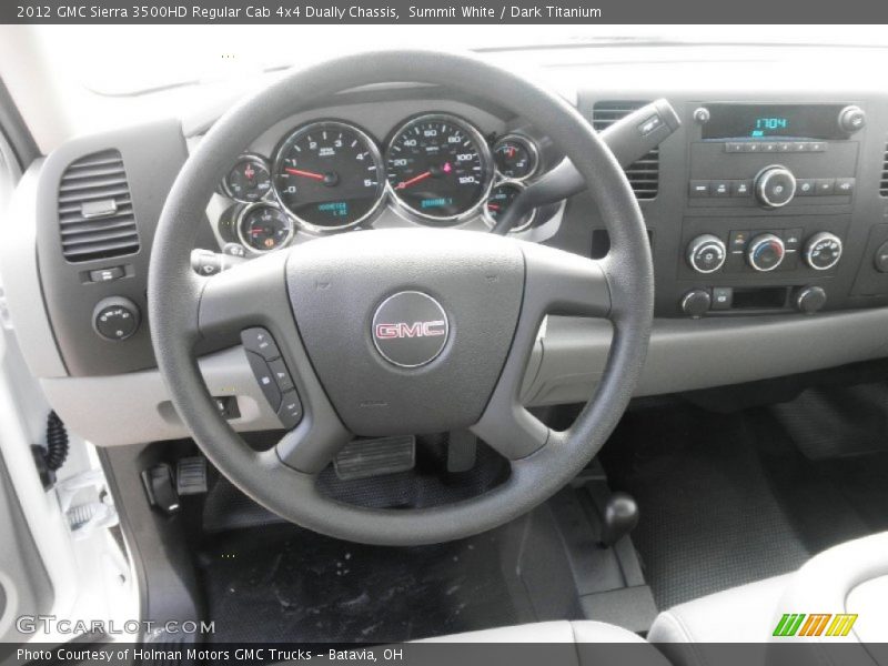 Summit White / Dark Titanium 2012 GMC Sierra 3500HD Regular Cab 4x4 Dually Chassis