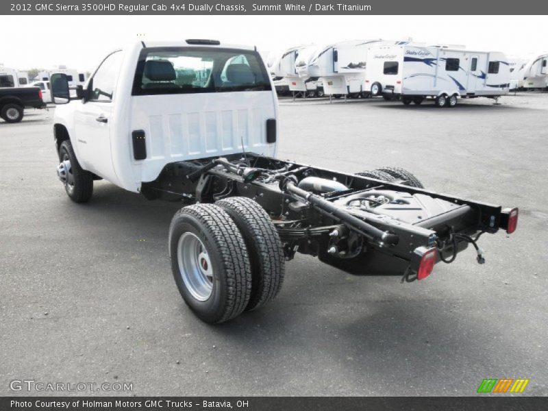 Summit White / Dark Titanium 2012 GMC Sierra 3500HD Regular Cab 4x4 Dually Chassis