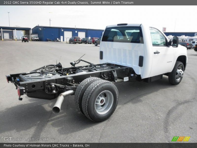 Summit White / Dark Titanium 2012 GMC Sierra 3500HD Regular Cab 4x4 Dually Chassis