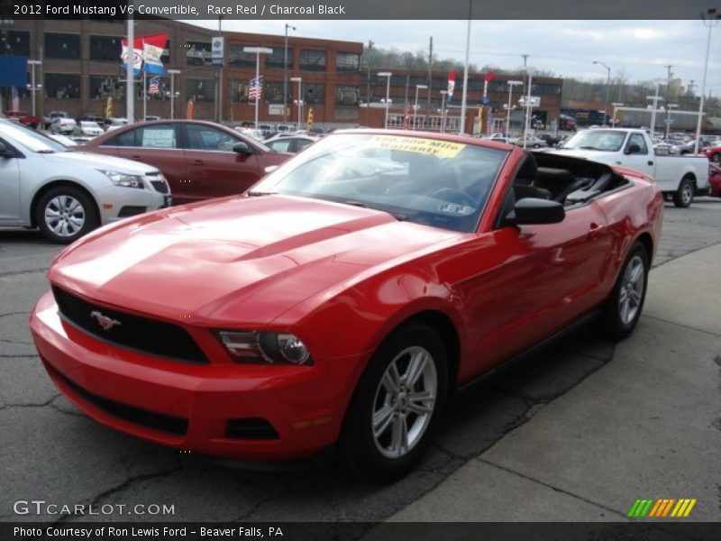 Race Red / Charcoal Black 2012 Ford Mustang V6 Convertible