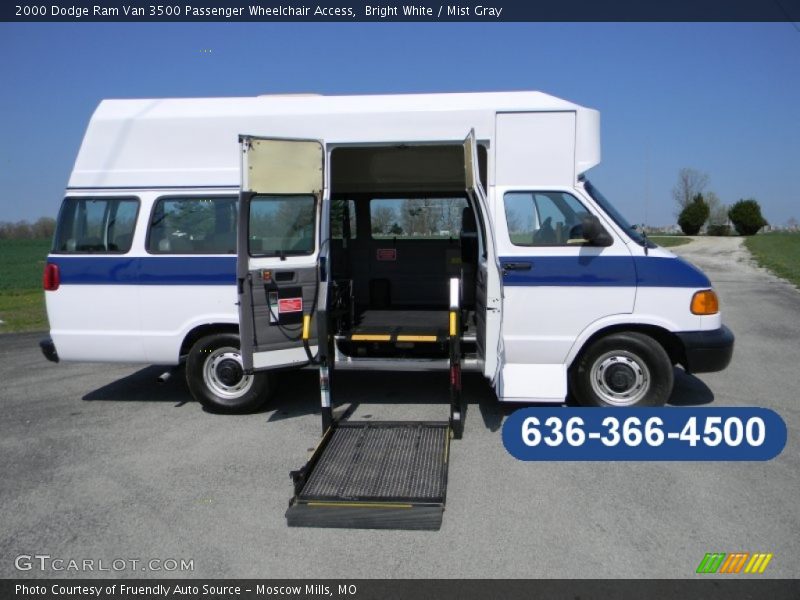 Bright White / Mist Gray 2000 Dodge Ram Van 3500 Passenger Wheelchair Access