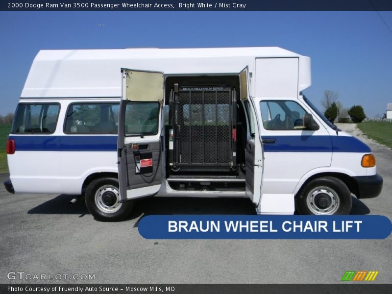 Bright White / Mist Gray 2000 Dodge Ram Van 3500 Passenger Wheelchair Access