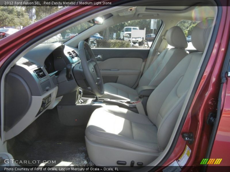 Red Candy Metallic / Medium Light Stone 2012 Ford Fusion SEL