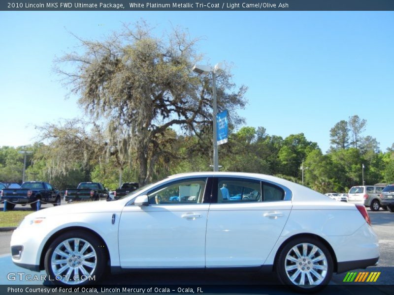 White Platinum Metallic Tri-Coat / Light Camel/Olive Ash 2010 Lincoln MKS FWD Ultimate Package