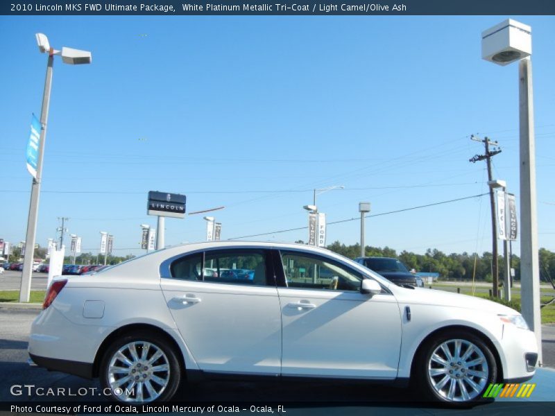 White Platinum Metallic Tri-Coat / Light Camel/Olive Ash 2010 Lincoln MKS FWD Ultimate Package