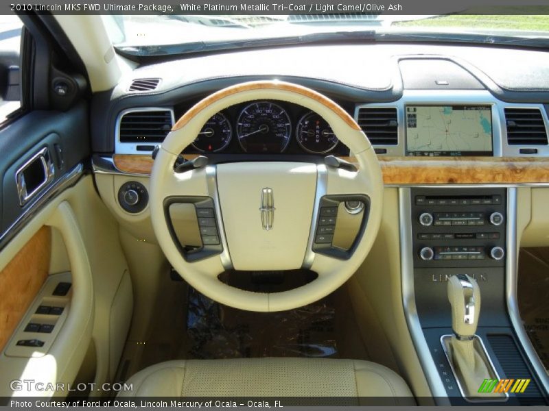 White Platinum Metallic Tri-Coat / Light Camel/Olive Ash 2010 Lincoln MKS FWD Ultimate Package