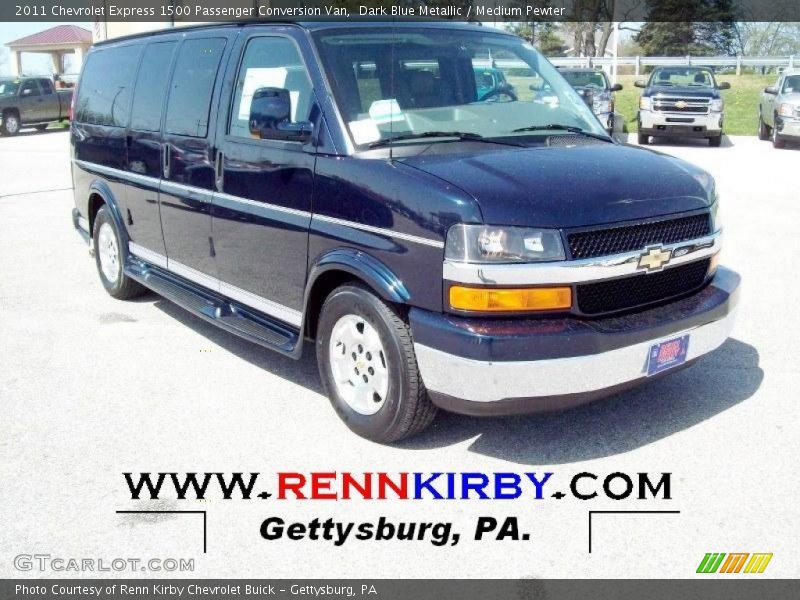 Dark Blue Metallic / Medium Pewter 2011 Chevrolet Express 1500 Passenger Conversion Van