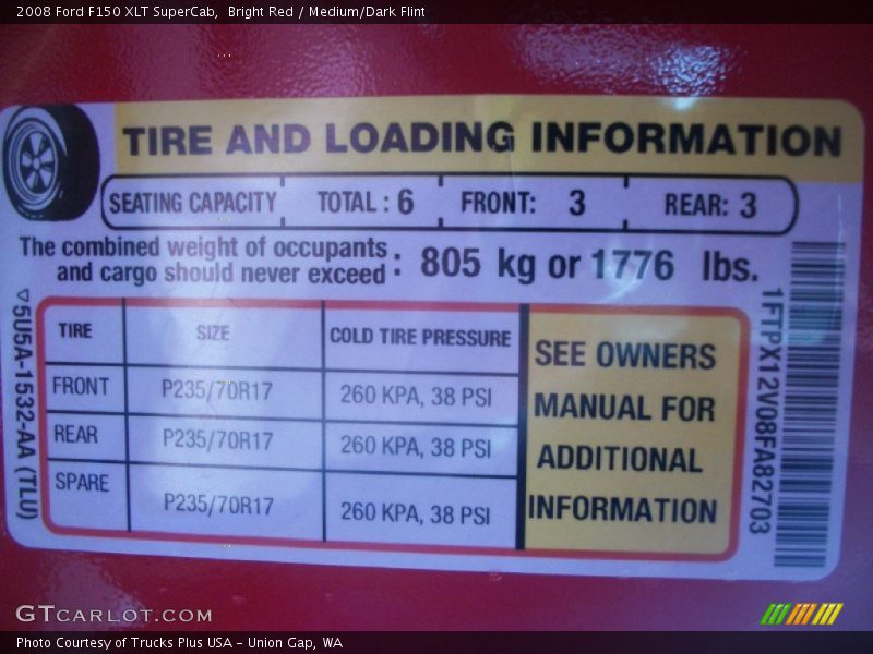 Bright Red / Medium/Dark Flint 2008 Ford F150 XLT SuperCab