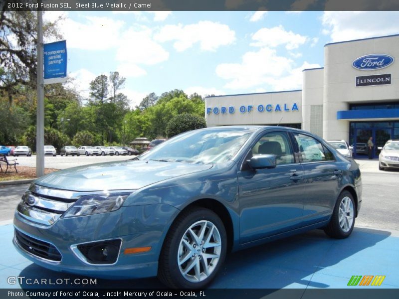 Steel Blue Metallic / Camel 2012 Ford Fusion SEL