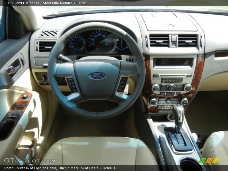 Steel Blue Metallic / Camel 2012 Ford Fusion SEL