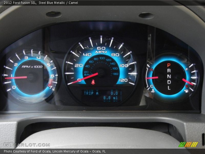 Steel Blue Metallic / Camel 2012 Ford Fusion SEL