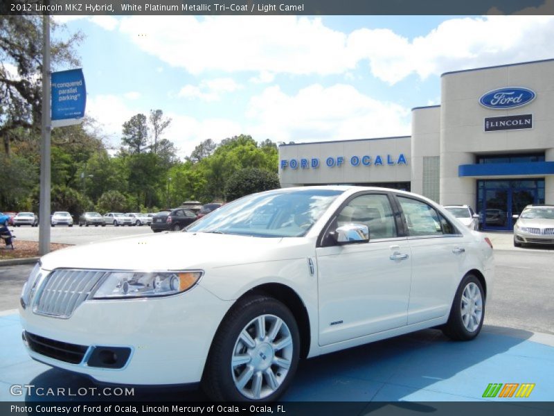 White Platinum Metallic Tri-Coat / Light Camel 2012 Lincoln MKZ Hybrid