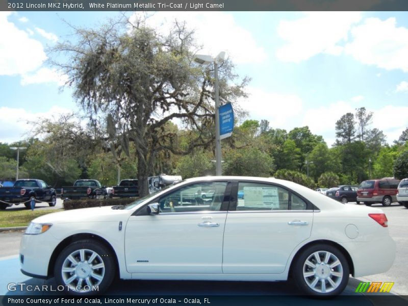 White Platinum Metallic Tri-Coat / Light Camel 2012 Lincoln MKZ Hybrid