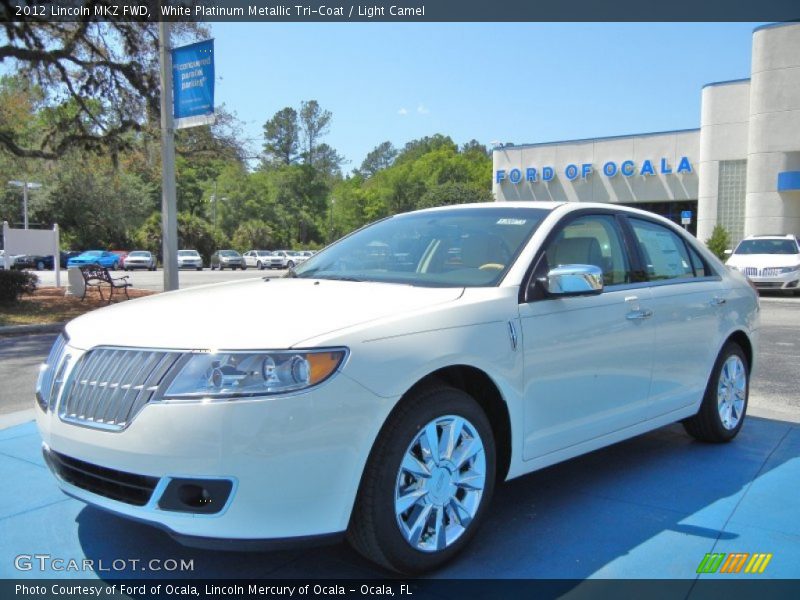 White Platinum Metallic Tri-Coat / Light Camel 2012 Lincoln MKZ FWD