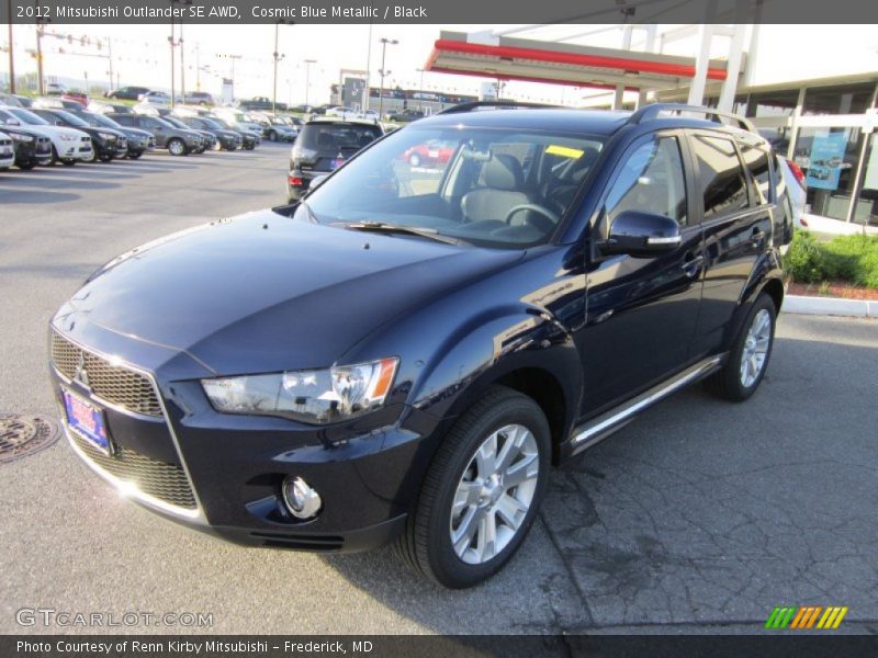 Cosmic Blue Metallic / Black 2012 Mitsubishi Outlander SE AWD
