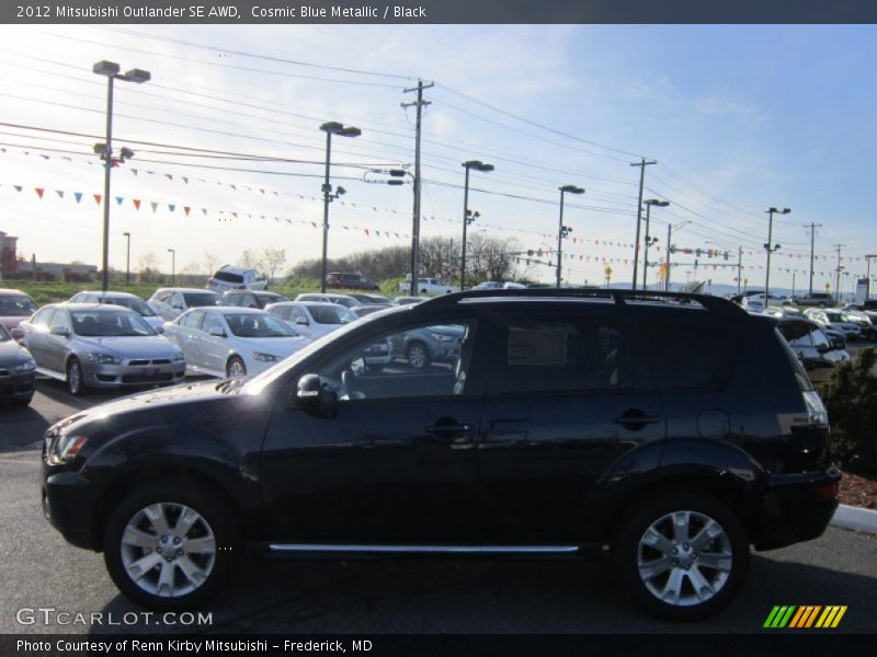 Cosmic Blue Metallic / Black 2012 Mitsubishi Outlander SE AWD