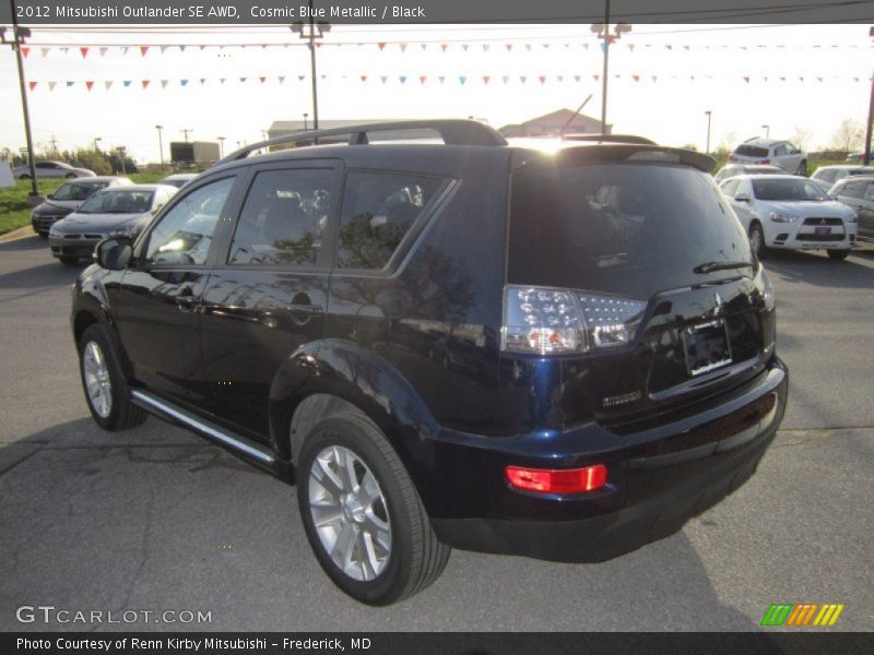Cosmic Blue Metallic / Black 2012 Mitsubishi Outlander SE AWD