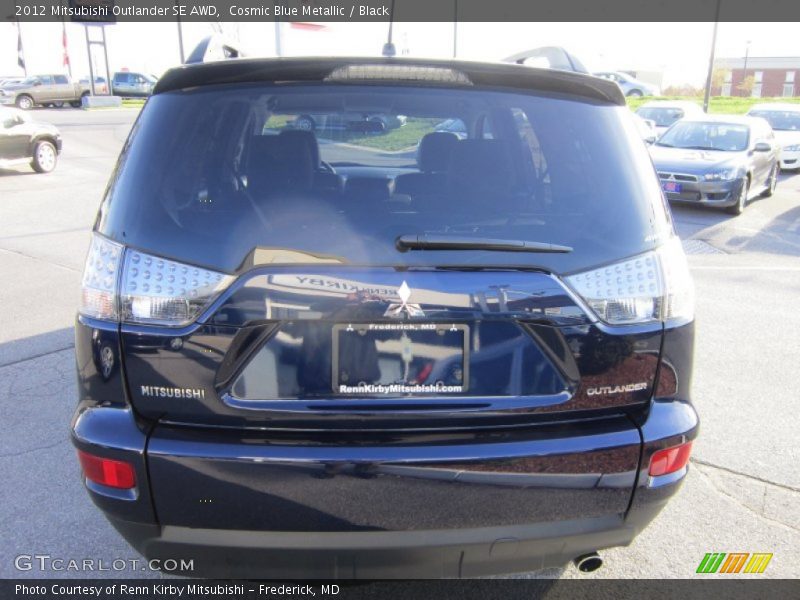 Cosmic Blue Metallic / Black 2012 Mitsubishi Outlander SE AWD