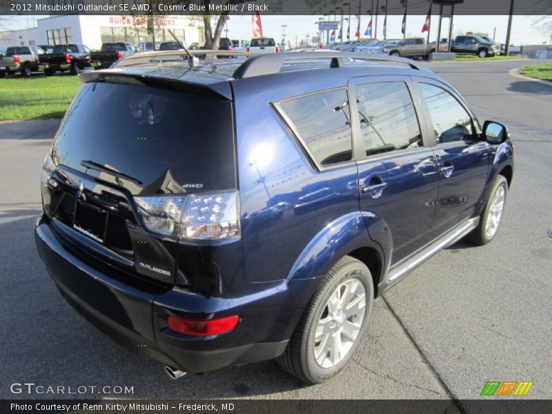 Cosmic Blue Metallic / Black 2012 Mitsubishi Outlander SE AWD