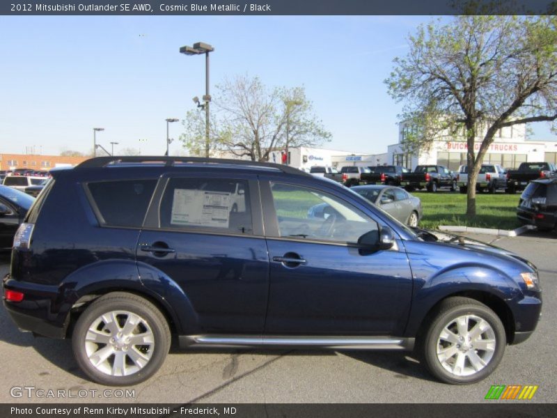 Cosmic Blue Metallic / Black 2012 Mitsubishi Outlander SE AWD