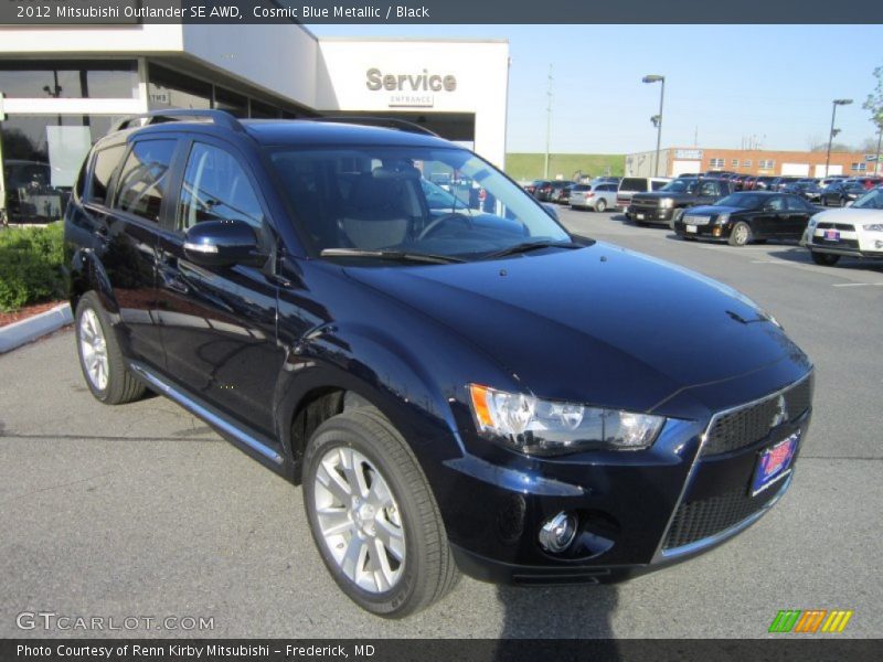 Cosmic Blue Metallic / Black 2012 Mitsubishi Outlander SE AWD