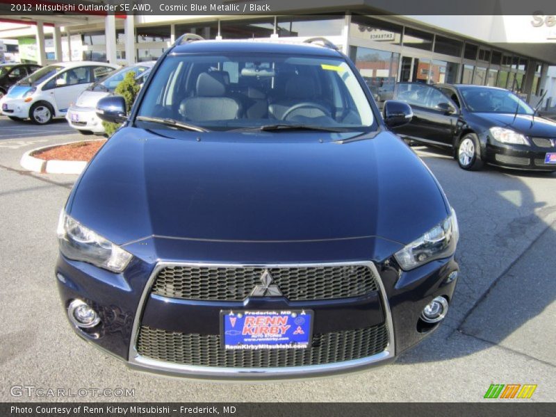 Cosmic Blue Metallic / Black 2012 Mitsubishi Outlander SE AWD