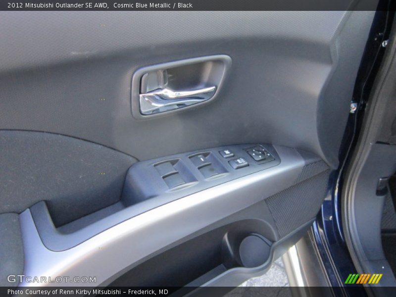 Cosmic Blue Metallic / Black 2012 Mitsubishi Outlander SE AWD