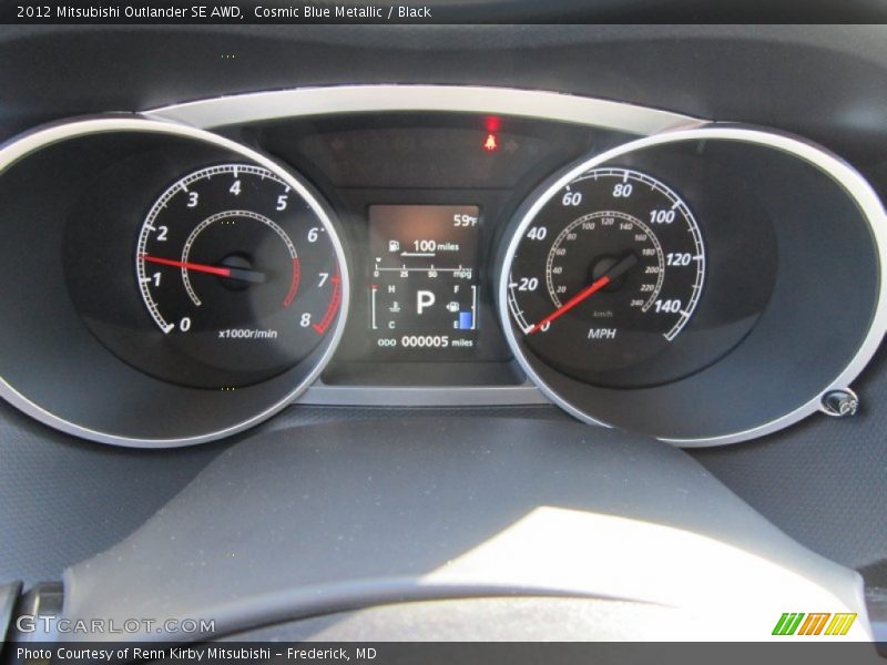 Cosmic Blue Metallic / Black 2012 Mitsubishi Outlander SE AWD