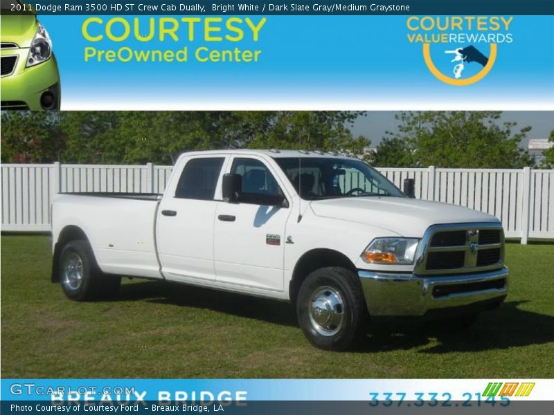 Bright White / Dark Slate Gray/Medium Graystone 2011 Dodge Ram 3500 HD ST Crew Cab Dually