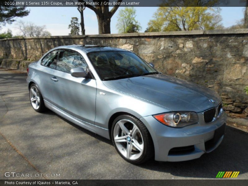 Blue Water Metallic / Gray Boston Leather 2010 BMW 1 Series 135i Coupe