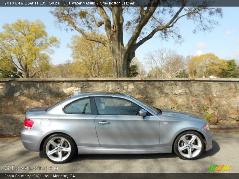 Blue Water Metallic / Gray Boston Leather 2010 BMW 1 Series 135i Coupe