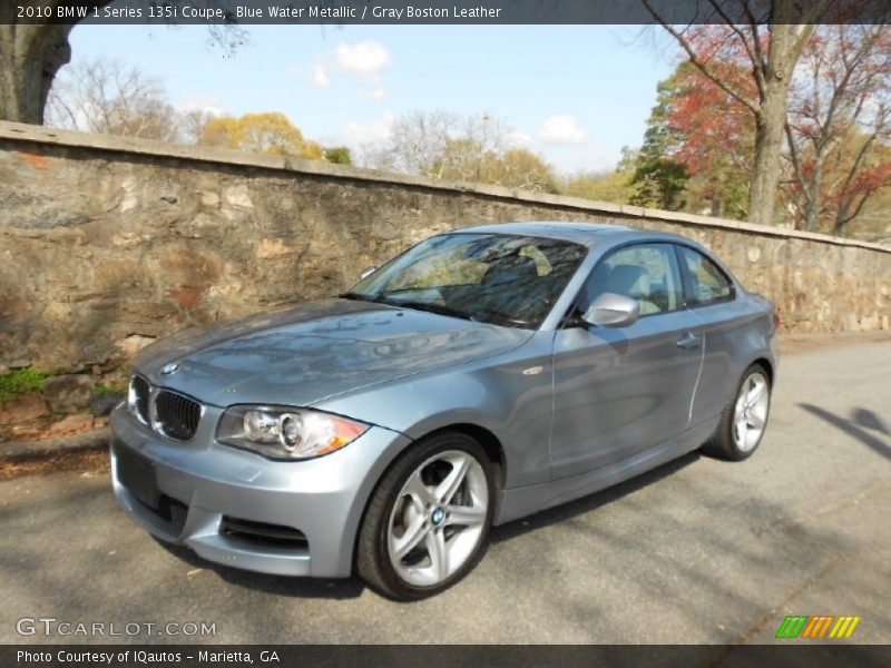 Blue Water Metallic / Gray Boston Leather 2010 BMW 1 Series 135i Coupe