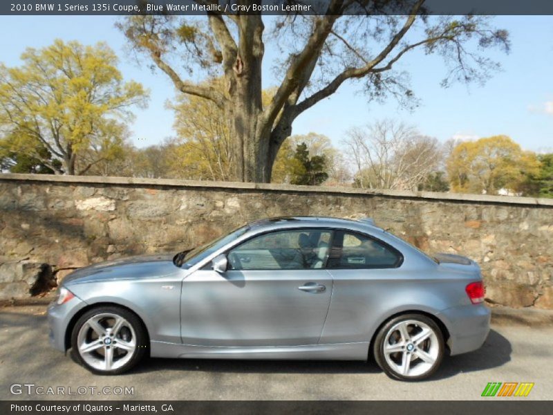 Blue Water Metallic / Gray Boston Leather 2010 BMW 1 Series 135i Coupe