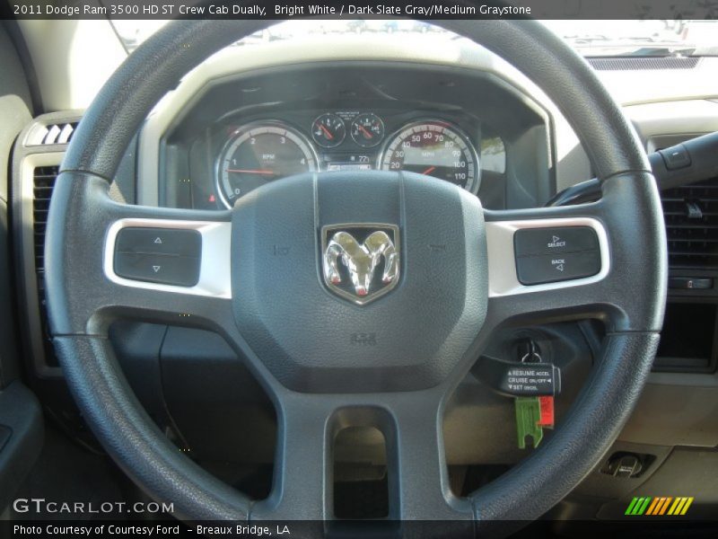 Bright White / Dark Slate Gray/Medium Graystone 2011 Dodge Ram 3500 HD ST Crew Cab Dually