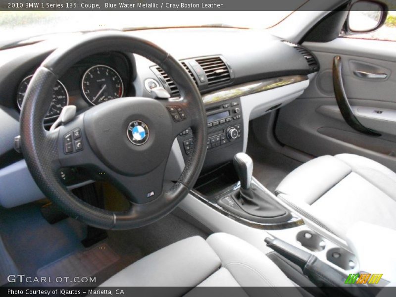 Blue Water Metallic / Gray Boston Leather 2010 BMW 1 Series 135i Coupe