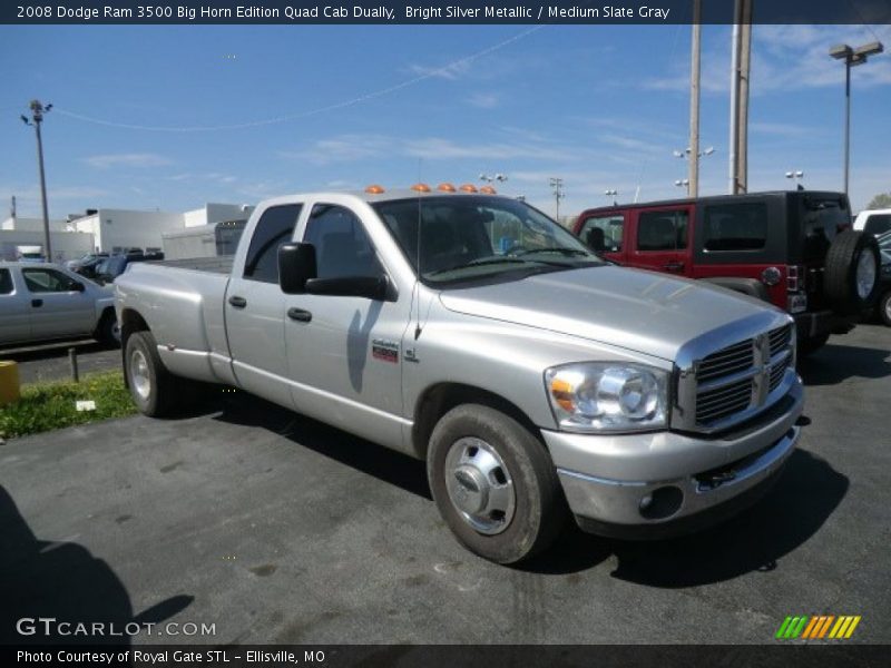 Bright Silver Metallic / Medium Slate Gray 2008 Dodge Ram 3500 Big Horn Edition Quad Cab Dually