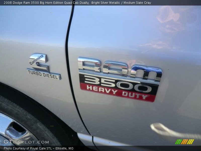 Bright Silver Metallic / Medium Slate Gray 2008 Dodge Ram 3500 Big Horn Edition Quad Cab Dually