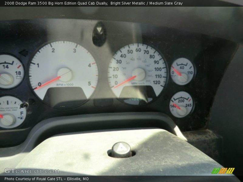 Bright Silver Metallic / Medium Slate Gray 2008 Dodge Ram 3500 Big Horn Edition Quad Cab Dually