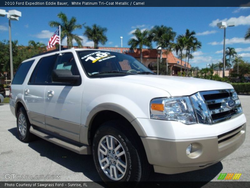 White Platinum Tri-Coat Metallic / Camel 2010 Ford Expedition Eddie Bauer