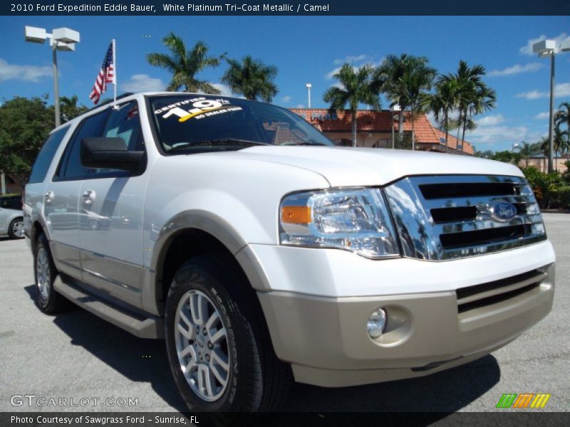 White Platinum Tri-Coat Metallic / Camel 2010 Ford Expedition Eddie Bauer
