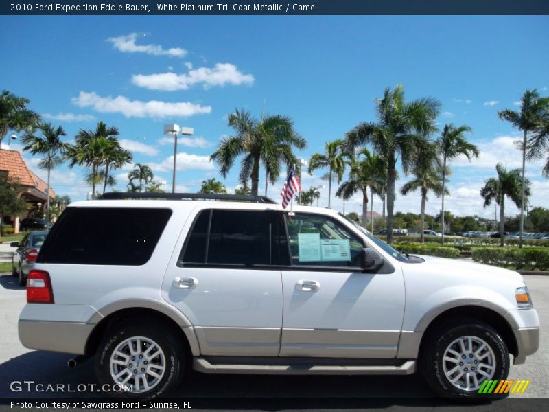 White Platinum Tri-Coat Metallic / Camel 2010 Ford Expedition Eddie Bauer