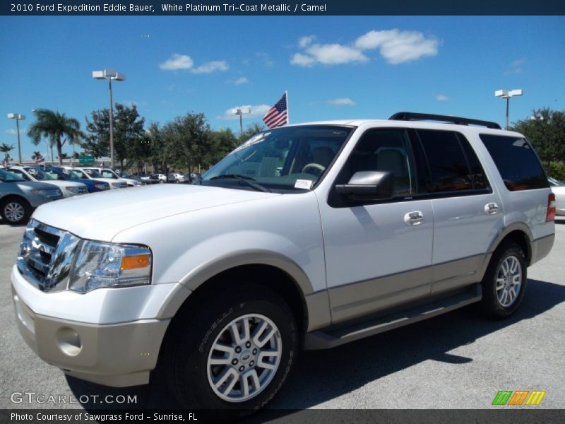 White Platinum Tri-Coat Metallic / Camel 2010 Ford Expedition Eddie Bauer