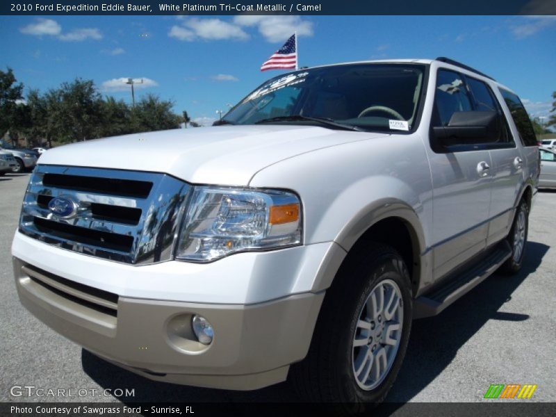 White Platinum Tri-Coat Metallic / Camel 2010 Ford Expedition Eddie Bauer